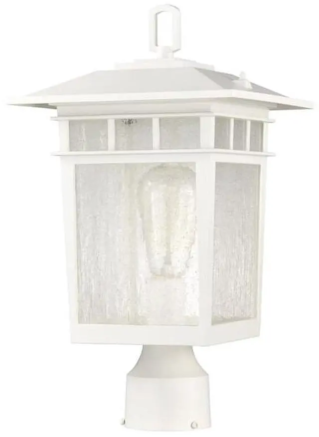 Alt view image 2 of 7 - NUVO 60/5951 Cove Neck Outdoor Large Post Lantern 1 Light White Finish