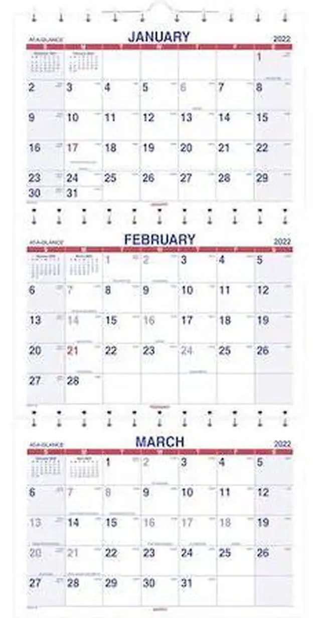 Alt view image 2 of 7 - AT-A-GLANCE Move-A-Page Three-Month Wall Calendar 12 x 27 Move-A-Page 2021