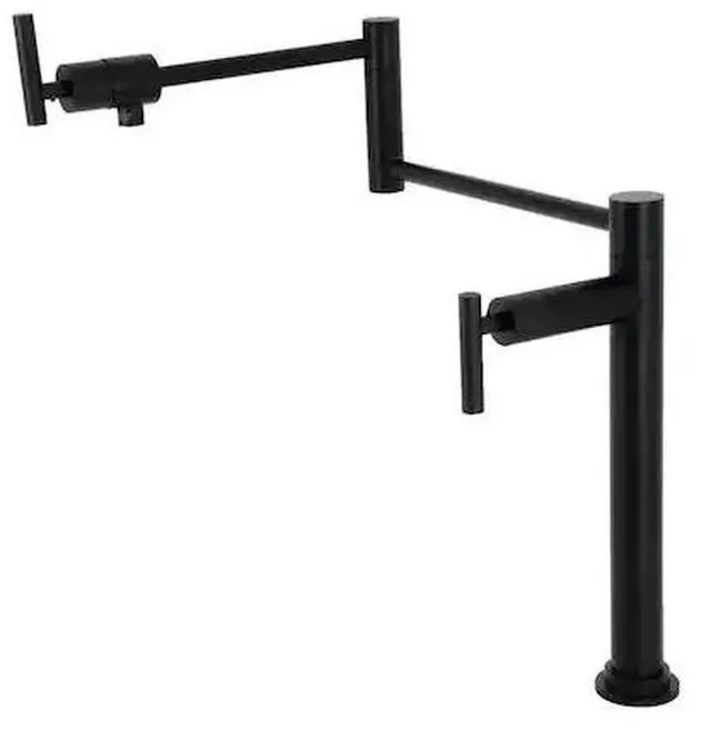 Main image of KINGSTON BRASS KS4700CML Deck Mount Pot Filler, Matte Black