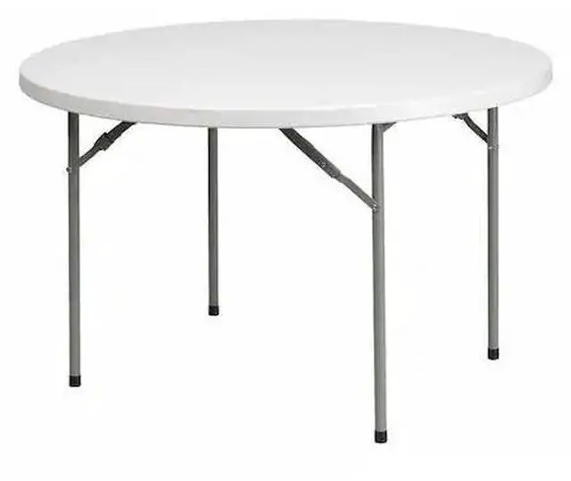 Alt view image 7 of 13 - 48'' Round Granite White Plastic Folding Table