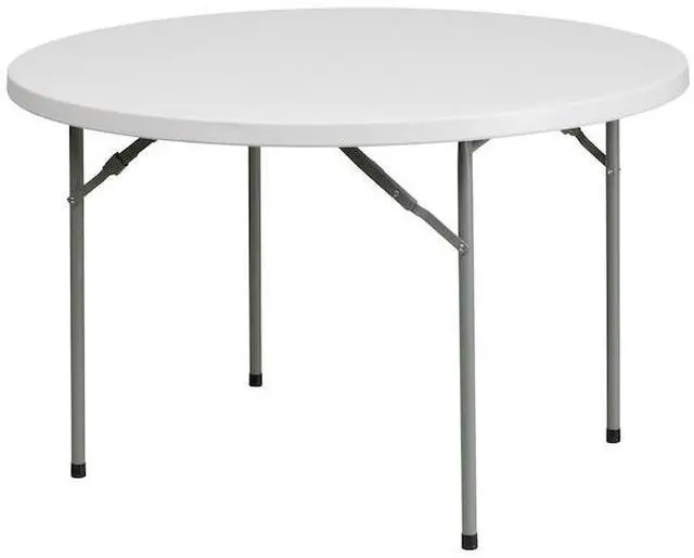 Alt view image 8 of 13 - 48'' Round Granite White Plastic Folding Table