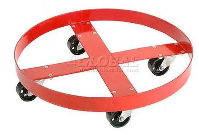Main image of GLOBAL INDUSTRIAL 233886 Steel Drum Dolly for 30 Gallon Drum, Rubber Wheels 600
