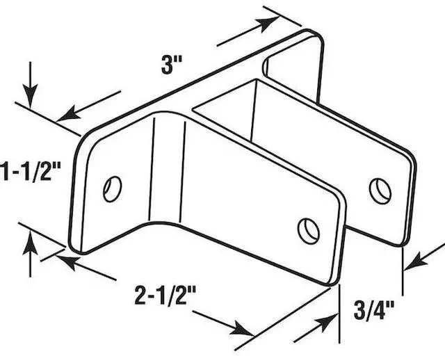 Alt view image 4 of 4 - PRIME-LINE 656-6350 Two Ear Wall Bracket, For 3/4 in. Panels, Zinc Alloy,
