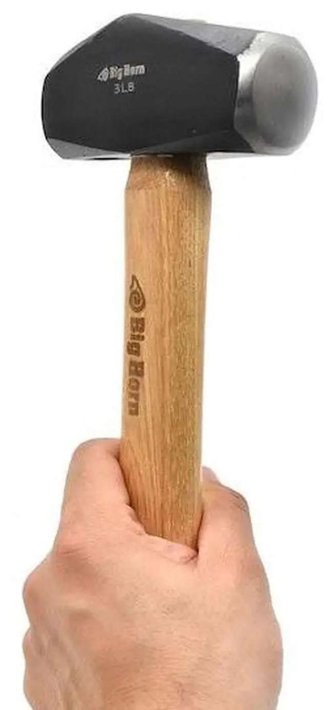 Alt view image 2 of 5 - BIG HORN 15125 3 LBs Drilling Hammer with Hickory Handle