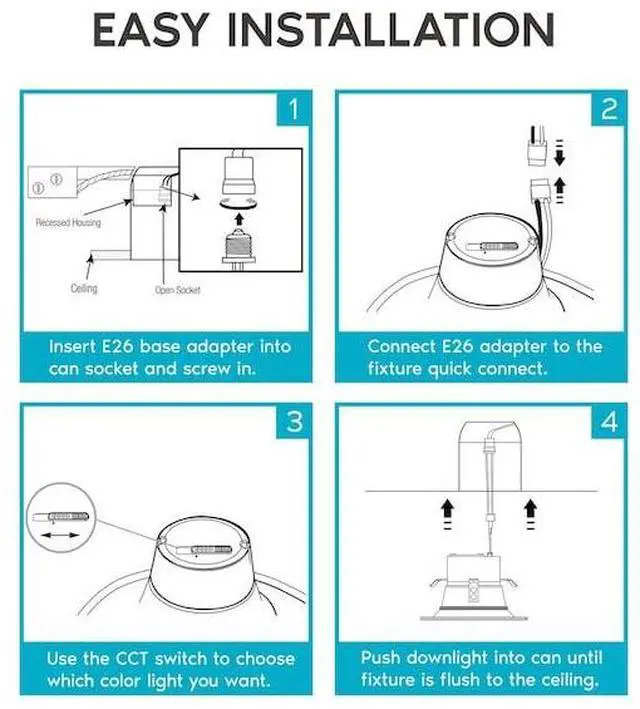 Alt view image 5 of 7 - LUXRITE LR23791-16PK 4" LED Recessed Can Lights 5 CCT Selectable 2700K-5000K