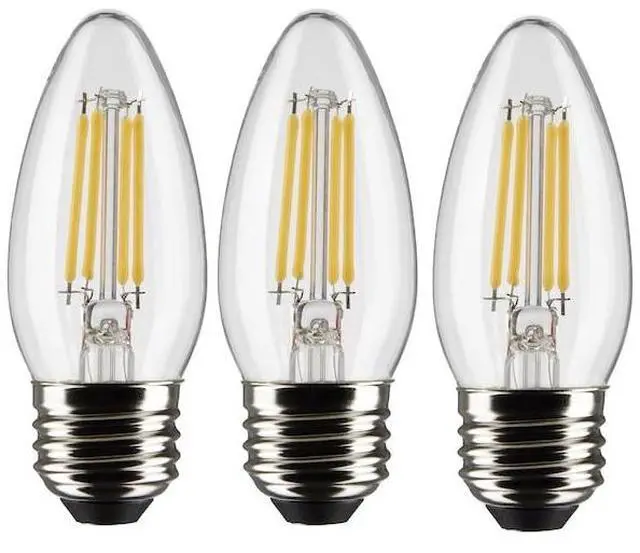 Alt view image 2 of 3 - SATCO S21369 4 Watt B11 LED Lamp, Clear, Medium Base, 90 CRI, 3000K, 120 Volts,