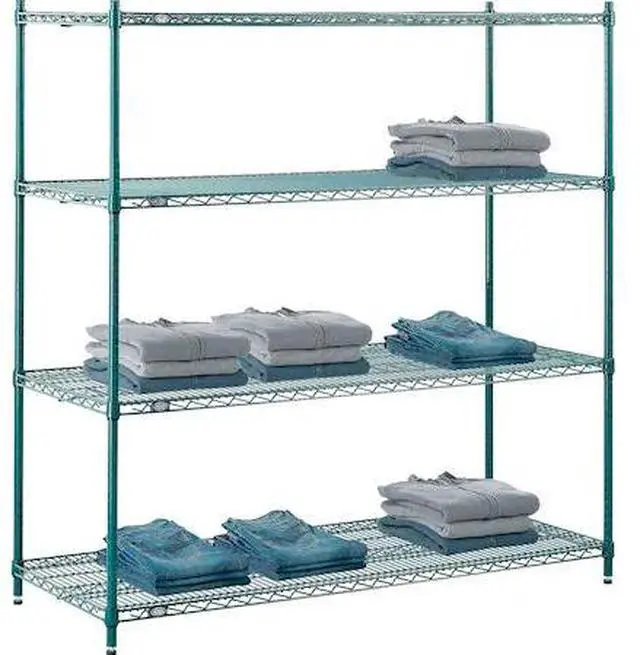 Main image of NEXEL 21605G Poly-Green, 4 Tier, Wire Shelving Starter Unit, 60W x 21D x 54H