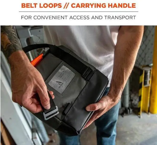 Alt view image 3 of 6 - ERGODYNE 5185 Full Respirator Bag, Magnetic Zipper, Gray