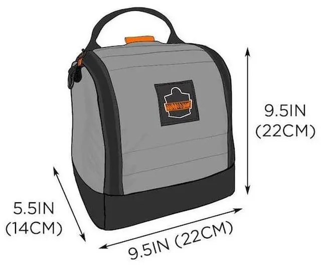 Alt view image 6 of 6 - ERGODYNE 5185 Full Respirator Bag, Magnetic Zipper, Gray