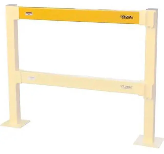 Main image of GLOBAL INDUSTRIAL 708434 Steel Lift-Out Guard Rail, Light Duty, 9'L, Yellow