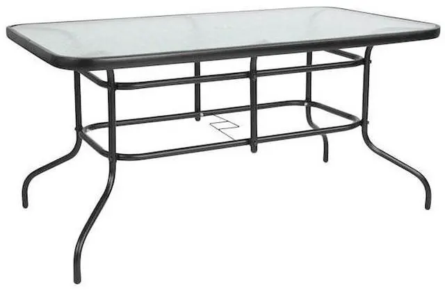 Alt view image 6 of 20 - 31.5" x 55" Rectangular Tempered Glass Metal Table