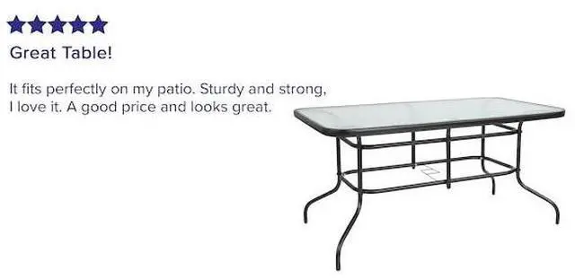 Alt view image 9 of 20 - 31.5" x 55" Rectangular Tempered Glass Metal Table