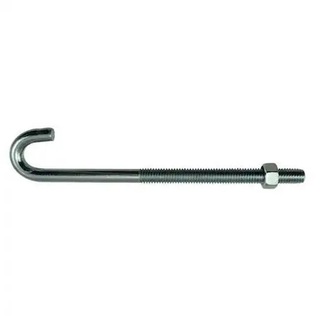Main image of MIDWEST FASTENER 52299 3/8"-16 7" Zinc Plated Steel Coarse Thread J-Bolt 10PK