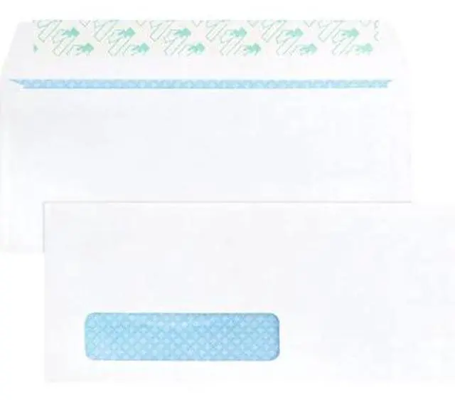 Alt view image 12 of 12 - Business Source Peel/Seal Envelopes Tint/Window 9-1/2"x4-1/8" 500/BX White 16473