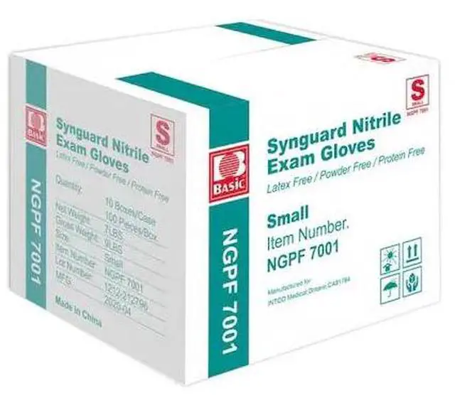 Main image of ZORO SELECT NitrileSC Disposable Gloves, Nitrile, 4 mil, Latex-Free,