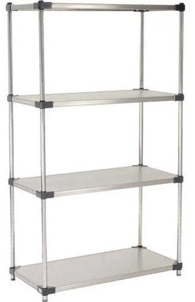 Main image of NEXEL 18368SS5 5 Tier Solid Stainless Steel Shelving Starter Unit, 36W x 18D x