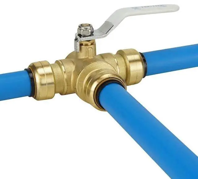 Alt view image 6 of 7 - APOLLO FSBBV334 3/4 in. Brass Push-To-Connect 3-Way Ball Valve