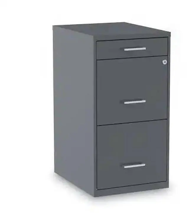 Alt view image 13 of 19 - Alera Soho Vert 3-Dwr File Cabinet, Char, 14" x 18" x 26.9", EA (ALESVF1827CH)