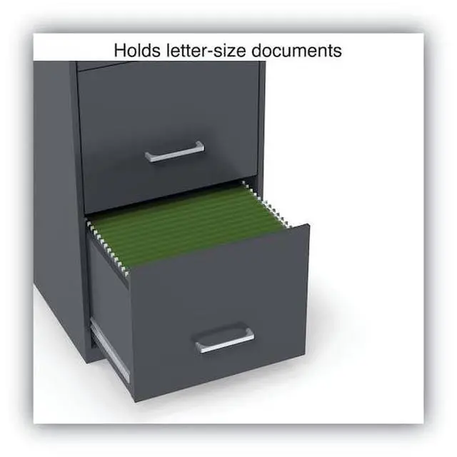 Alt view image 15 of 19 - Alera Soho Vert 3-Dwr File Cabinet, Char, 14" x 18" x 26.9", EA (ALESVF1827CH)