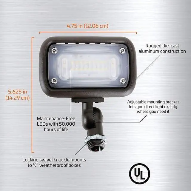 Alt view image 4 of 7 - NEWHOUSE LIGHTING WW15BRZ Outdoor 15W LED Landscape Wall Wash Flood Light,