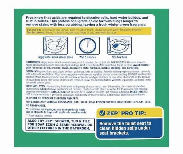 Alt view image 6 of 9 - Zep 32 Oz. Acidic Gel Toilet Bowl Cleaner ZUATBC32