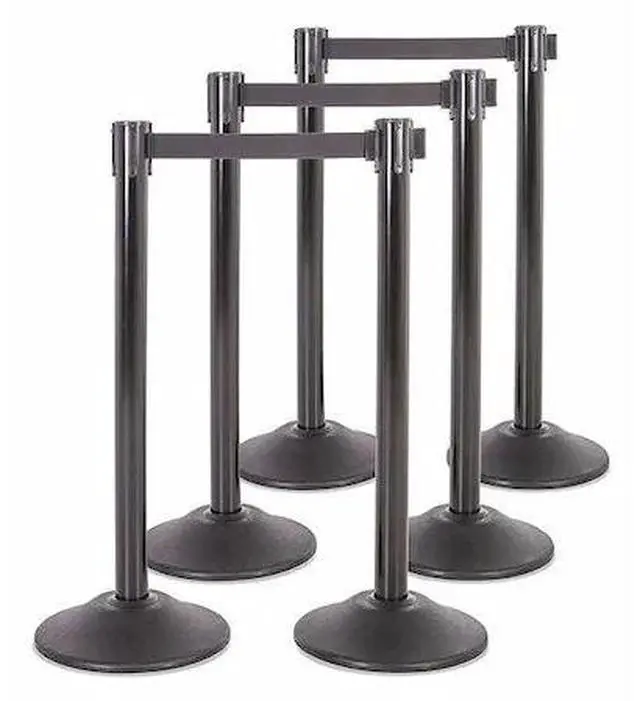 Main image of US WEIGHT U2102PK6 Steel Stanchion,Black,7.5 ft Belt,PK6