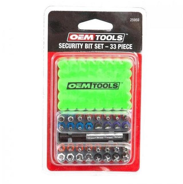 Alt view image 6 of 7 - OEMTOOLS 25959 33 Piece Security Bit Set, Includes Spanner, Tri-Wing, Torq, Hex Security, and Tamper Proof Star Security Bits with 1/4 Inch Hex Bit Holder
