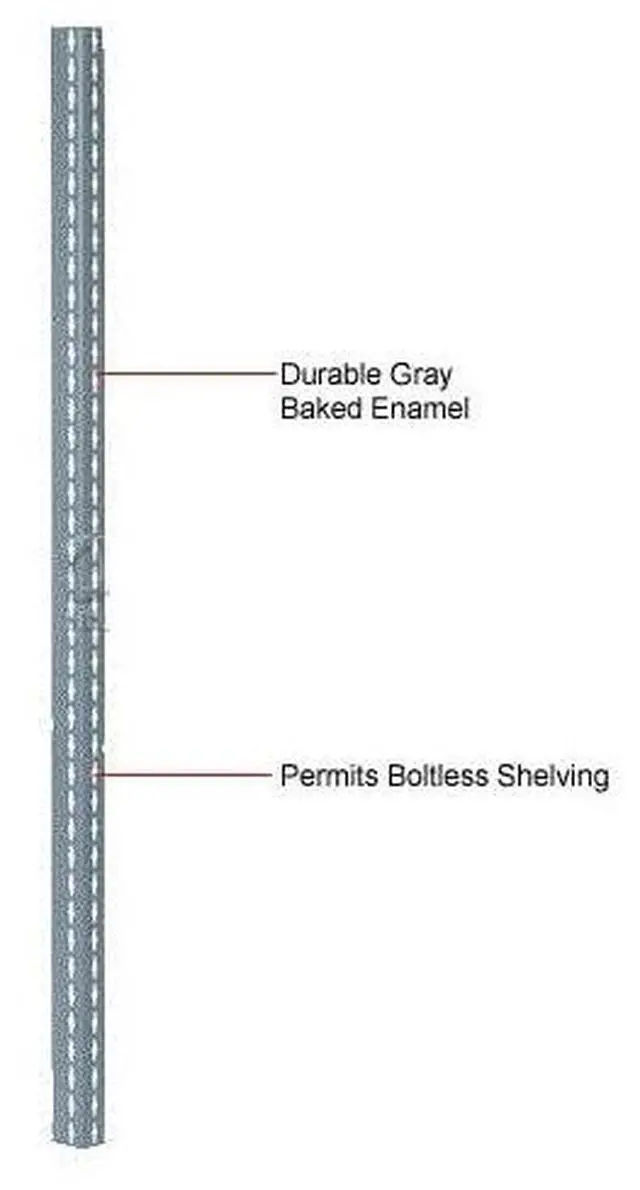 Alt view image 2 of 4 - GLOBAL INDUSTRIAL 790CP100 3' High Angle Post, Gray, 4PK