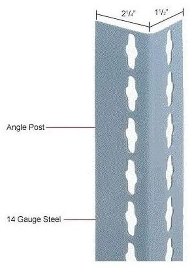 Alt view image 3 of 4 - GLOBAL INDUSTRIAL 790CP100 3' High Angle Post, Gray, 4PK