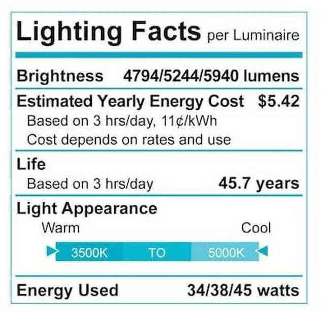 Alt view image 2 of 7 - LUXRITE LR25195-1PK 4 FT Linear LED Shop Light 3 CCT Selectable 3500K-5000K