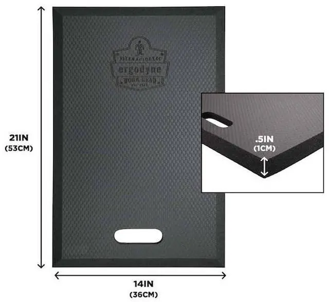 Alt view image 4 of 7 - ERGODYNE 381 Black Standard Foam Kneeling Pad, 0.5"