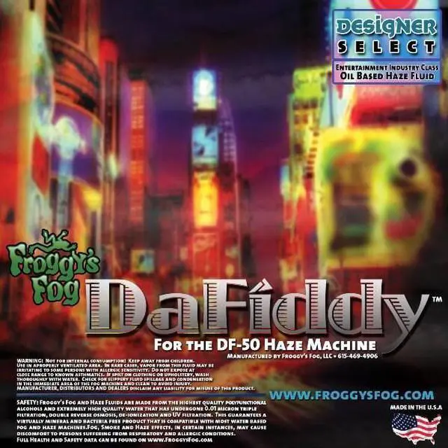 Alt view image 6 of 7 - FROGGY'S FOG DS-DF-1 DaFiddy Haze Fluid for DF-50 Hazers - 1 Gallon