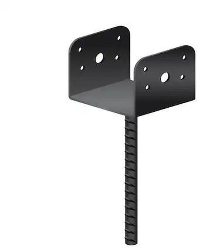 Alt view image 5 of 9 - Post Support Saddle Bracket Holder for 3.5"x3.5" Posts, Galvanized Steel Powder Coated Black - DSB4
