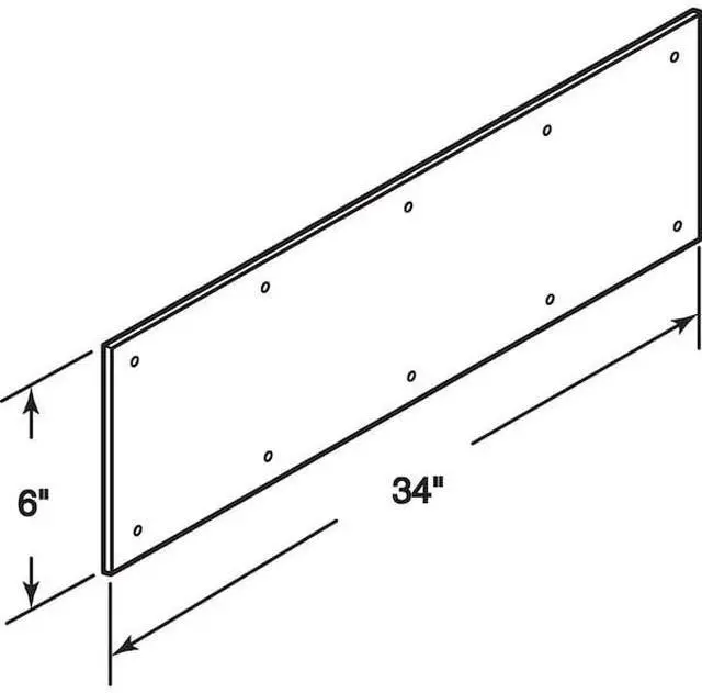Alt view image 5 of 5 - Prime-Line Products J 4703 Door Kick Plate, 6-Inch x 34-Inch, Brite Brass on Aluminum