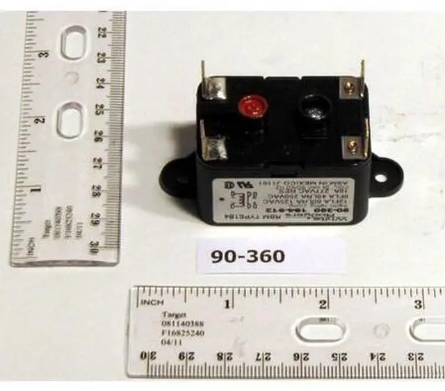 Main image of WHITE-RODGERS 90-360 90-360 24V Fan Relay, Type 184