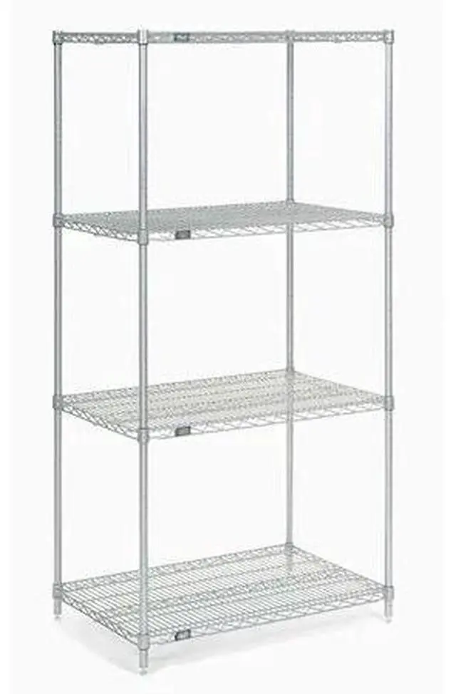 Main image of NEXEL 21246C5 5 Tier Chrome Wire Shelving Starter Unit, 24W x 21D x 63H