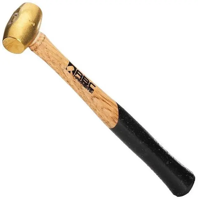 Alt view image 8 of 8 - ABC Hammers ABC1BW 1 Lb. Brass Hammer With 12 In. Wood Handle