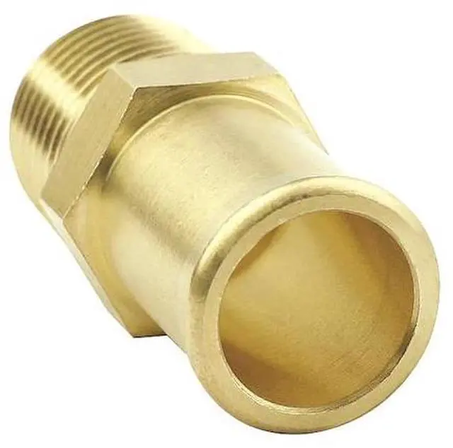 Main image of ZORO SELECT 6AFJ1 Hose Barb, 3/4 In Barb, 1/2 In MNPT, Brass, Hex Head Size: