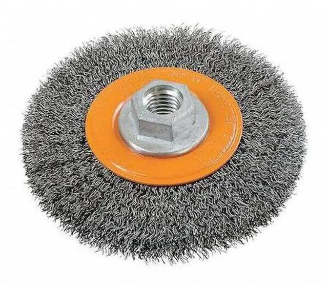 Main image of WALTER SURFACE TECHNOLOGIES 13J454 Wire Wheel Brush Crimped 4-1/2"x5/8"