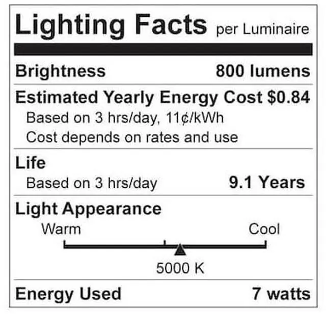 Alt view image 2 of 2 - LUXRITE LR21638-6PK B11 LED Bulbs 7W (100W Equivalent) 800LM 5000K Bright White
