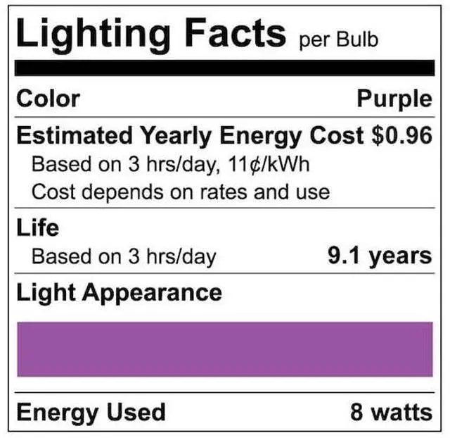 Alt view image 7 of 7 - LUXRITE LR21494-2PK A19 LED Light Bulbs 8W (60W Equivalent) Purple Colored