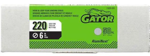 Alt view image 2 of 2 - GATOR FINISHING 11026035 Hook-and-Loop Sanding Disc, 6 in Dia, Non-Vacuum,