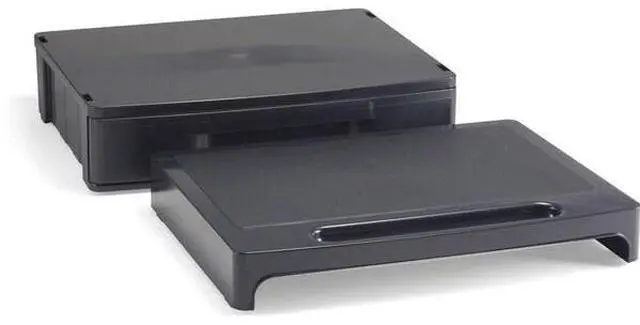 Alt view image 15 of 20 - Officemate Monitor Stand with Drawer 13 1/8 x 9 7/8 x 5 Black 22502