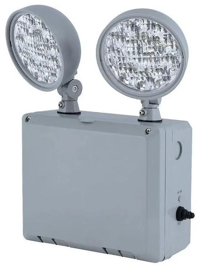 Alt view image 4 of 5 - compass cu2wg cu2w series 2 head adjustable wet location led emergency light with grey housing