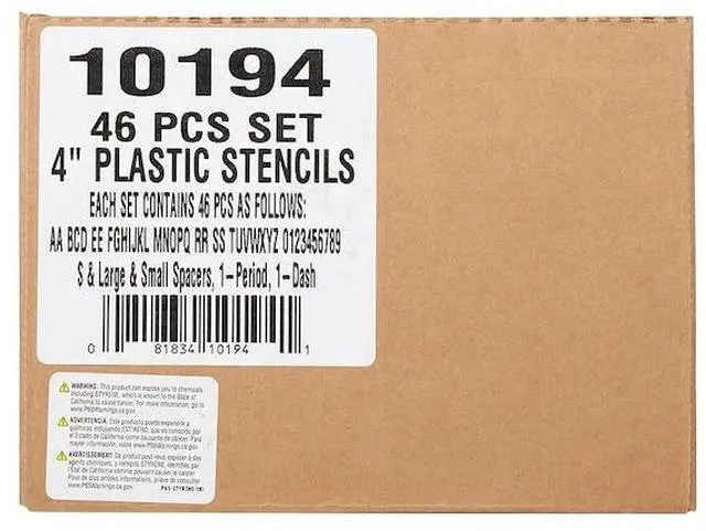 Alt view image 3 of 4 - C.H. HANSON 10194 10194 4 Inch 46 Pieces Master Stencil S