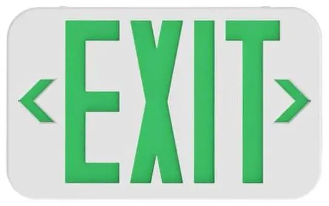 Alt view image 5 of 6 - Number of Faces 1 or 2,  LED,  Exit Sign,  White,  Plastic,  Letter Color Green