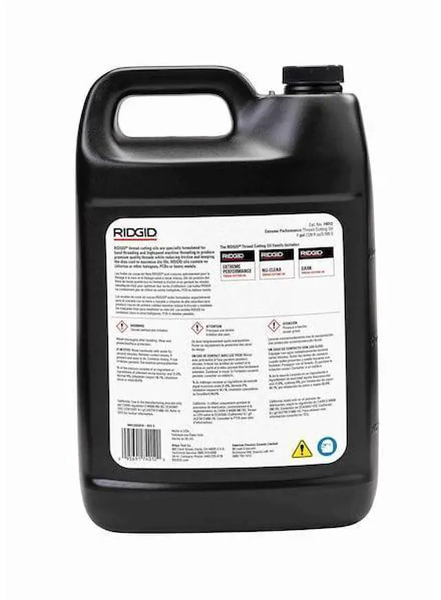Alt view image 8 of 8 - Ridgid Liquid Cutting Oil, Base Oil : Mineral, 1 gal. Jug Amber   74012
