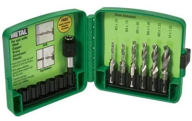 Alt view image 2 of 8 - GREENLEE DTAPKITM Drill/Tap/Countersink Set,Metric,6 Pc
