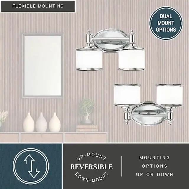 Alt view image 14 of 15 - Vaxcel Carlisle 2L Vanity Light Chrome - CR-VLU002CH