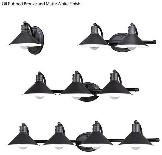 Alt view image 2 of 7 - VAXCEL W0286 Akron 4 Light Bronze Farmhouse Barn Bathroom Vanity Fixture